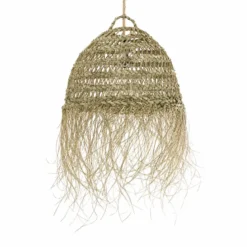 Abat-jour en paille ajouré module fibre naturelle t. M