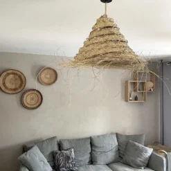 Abat-jour en paille alfa