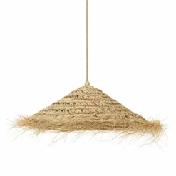 Abat jour pour lampe parasol l fibre naturelle tressée