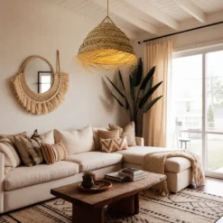 Abat-jour pour lustre fibres naturelles