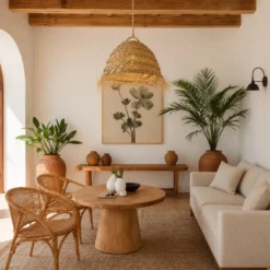 Abat-jour pour lustre style maroc dôme xl doum en fibre alfa