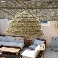 Abat-jour pour lustre style maroc dôme xl doum en fibre alfa