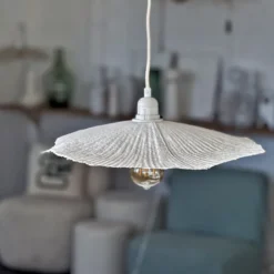 Abat-jour suspension en papier mâché