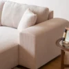 Aberdeen canapé d'angle modulable 3 places en velours côtelé beige