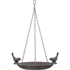Abreuvoir et bain pour oiseaux du jardin en fonte à suspendre