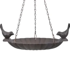 Abreuvoir et bain pour oiseaux du jardin en fonte à suspendre