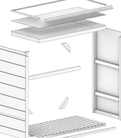 Abri à bûches extérieur 1,14 m² - 75 x 153 x h159 cm tundra grey