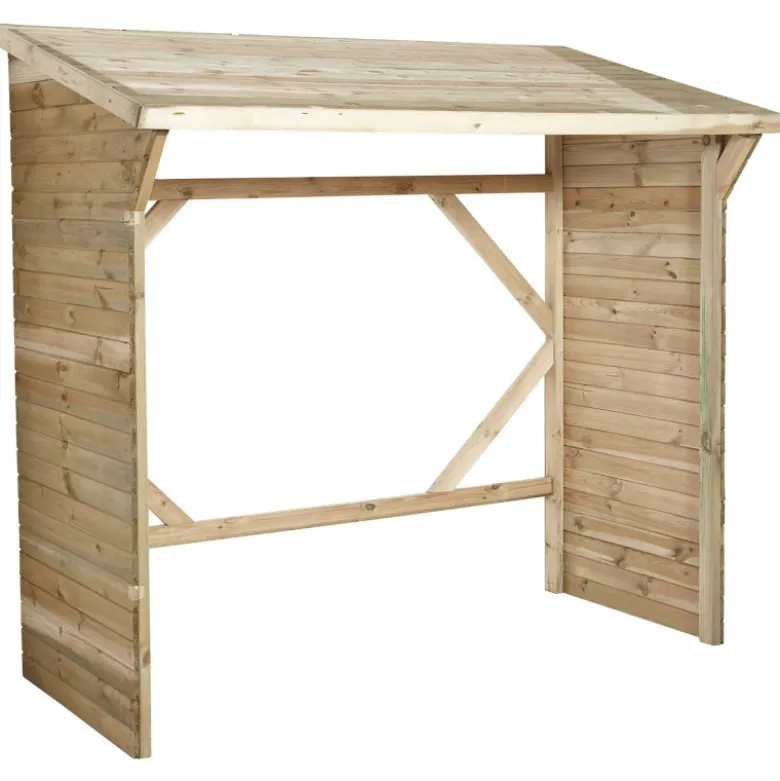 Abri buches bois 221x114,5x203cm