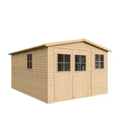 Abri de jardin en bois avec les planchers imprégné - h226x324x416 cm -12 m²