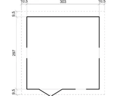 Abride jardin en bois avec les planchers imprégné - h226x316x324 cm-9 m²