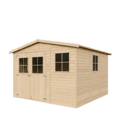 Abride jardin en bois avec les planchers imprégné - h226x316x324 cm-9 m²
