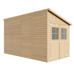 Abri de jardin en bois avec paroi latérale - 8 m2