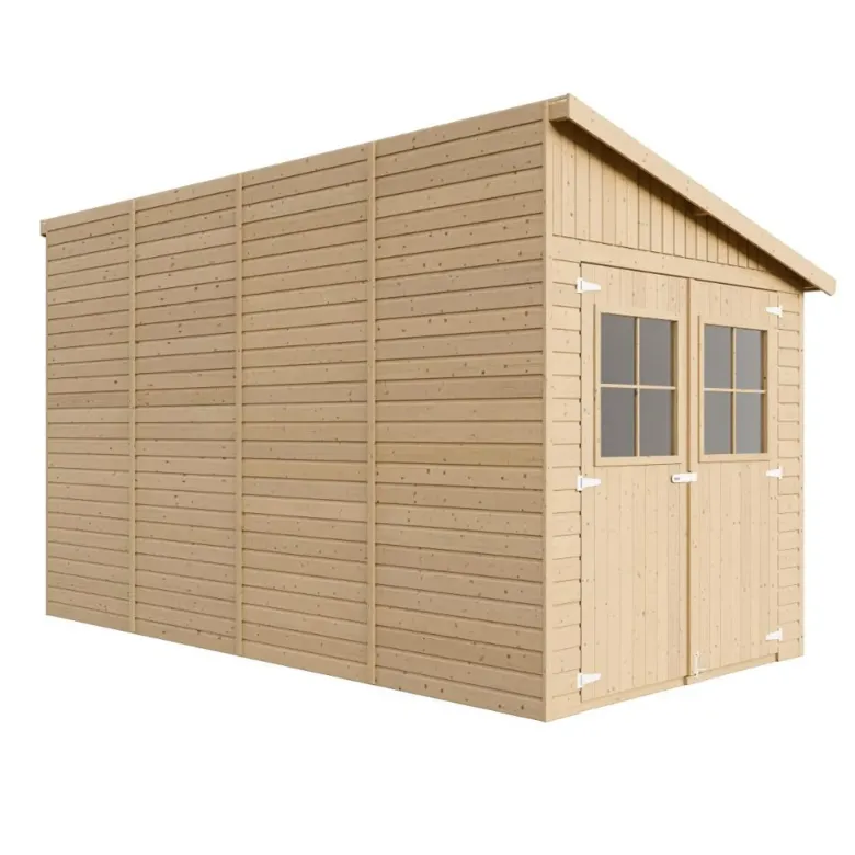 Abri de jardin en bois avec paroi latérale plus les planchers imprégné 8 m2
