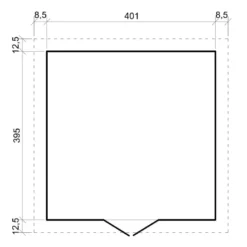 Abri de jardin en bois avec plancher imprégné - h246 x 418 x 420 cm- 16 m²