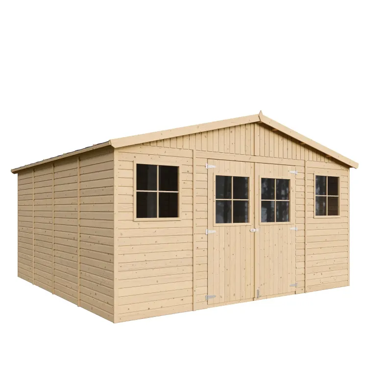Abri de jardin en bois avec plancher imprégné - h246 x 418 x 420 cm- 16 m²