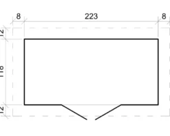 Abri de jardin en bois avec sol traité - l239xl142xh200cm-2.63 m2