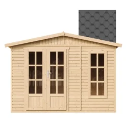 Abri de jardin en bois 6 m2 - avec des bardeaux bitumineux - noir