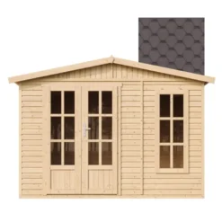Abri de jardin en bois 6 m2 - avec des bardeaux bitumineux - marron