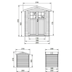 Abri de jardin en bois - porte verrouillable de haute qualité - 3.53 m2