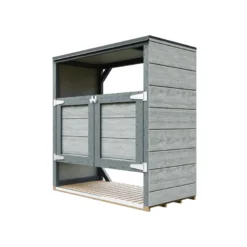 Abri de jardin pour poubelles, cache poubelle extérieur 2x240l gris
