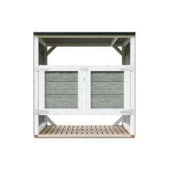Abri de jardin pour poubelles, cache poubelle extérieur 2x240l gris
