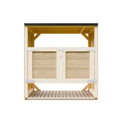 Abri de jardin pour poubelles, cache poubelle extérieur 2x240l beige