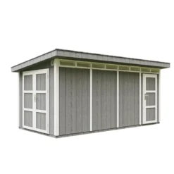 Abri de jardin qualité premium 8.52+2.95 m² garage moto exterieur gris foncé