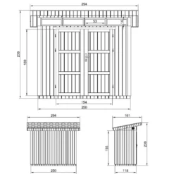 Abri de jardin qualité premium 3m² l161xl294xh239 cm - beige