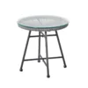 Acapulco salon de jardin 2 fauteuils ronds et table basse gris