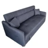Adare canapé convertible avec coffre en tissu gris foncé 3 places