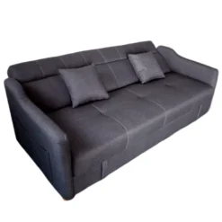 Adare canapé convertible avec coffre en tissu gris foncé 3 places