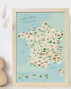 Affiche carte de france géante