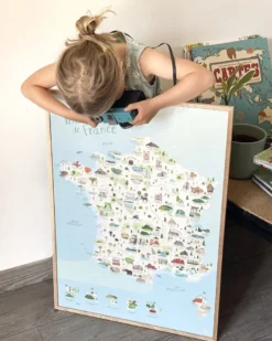 Affiche carte de france géante