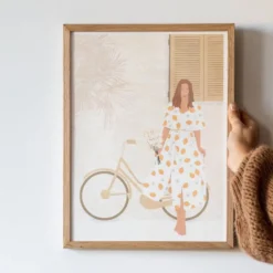 Affiche la femme au vélo