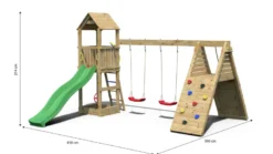 Aire de jeux fleppi en bois avec tobogg