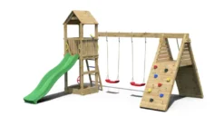 Aire de jeux fleppi en bois avec tobogg