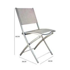 Alassio ensemble de jardin table 150 cm + lot de 4 chaises pliantes