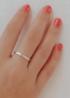 Alliance en argent 925 martelé taille 54