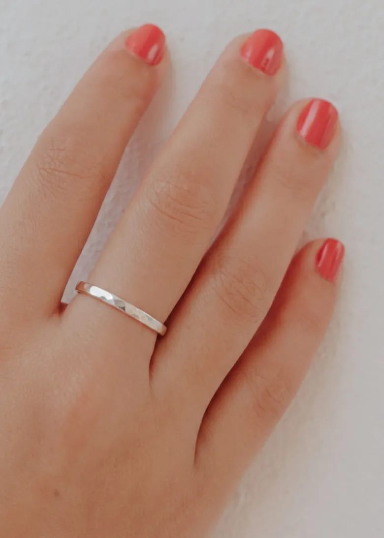 Alliance en argent 925 martelé taille 52