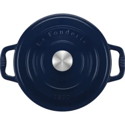 Alma25 cocotte en fonte bleu marine 25cm