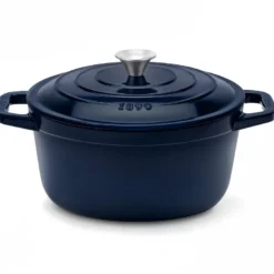 Alma25 cocotte en fonte bleu marine 25cm