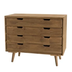 Andy - commode scandi bois marron 4 tiroirs