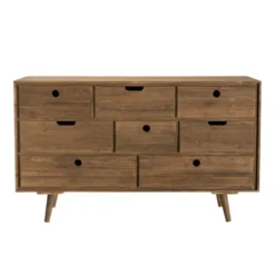 Andy - commode scandi bois marron 8 tiroirs