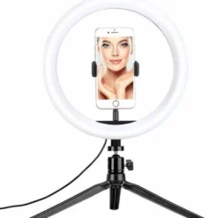 Anneau led selfie avec support téléphone