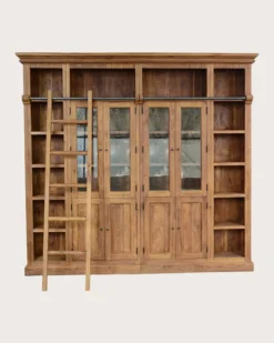 Annisa - bibliothèque en bois massif de teck recyclé 250 cm