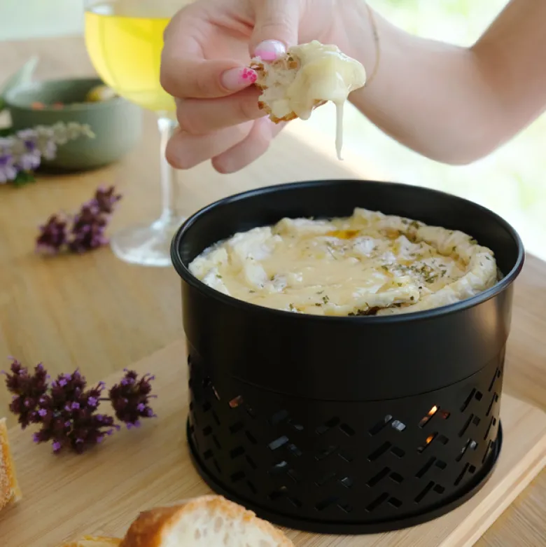 Appareil cuisson camembert à la bougie chauffe-plat sans électricité