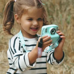 Appareil photo avec impression pixiprint turquoise enfant - mob