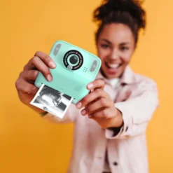 Appareil photo avec impression pixiprint turquoise enfant - mob