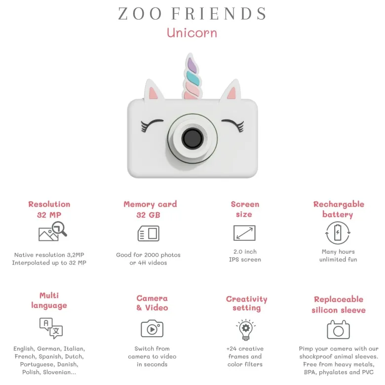 Appareil photo enfant licorne