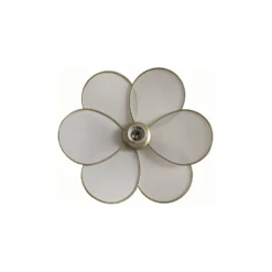 Applique murale flora coton blanc et métal doré d32cm